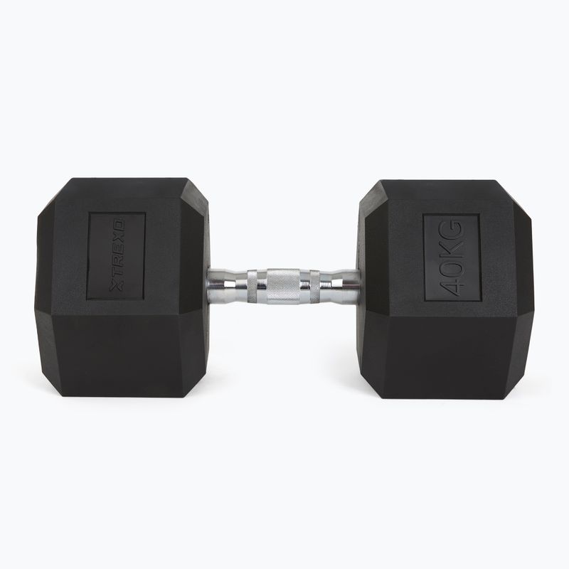 TREXO Hex 40 kg-os gumírozott súlyzók 4