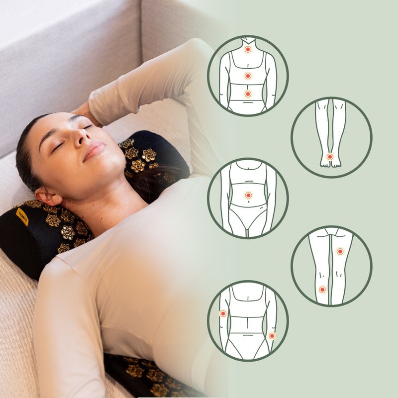 Akupresszúrás matrac XTREXO párnával TXO-B4Z004-BK fekete 11