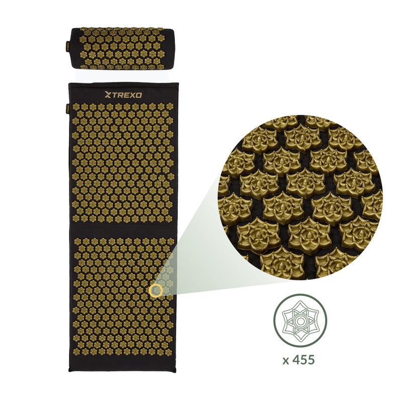 Akupresszúrás matrac XTREXO nagy, párnával TXO-B4Z005-BK fekete 5