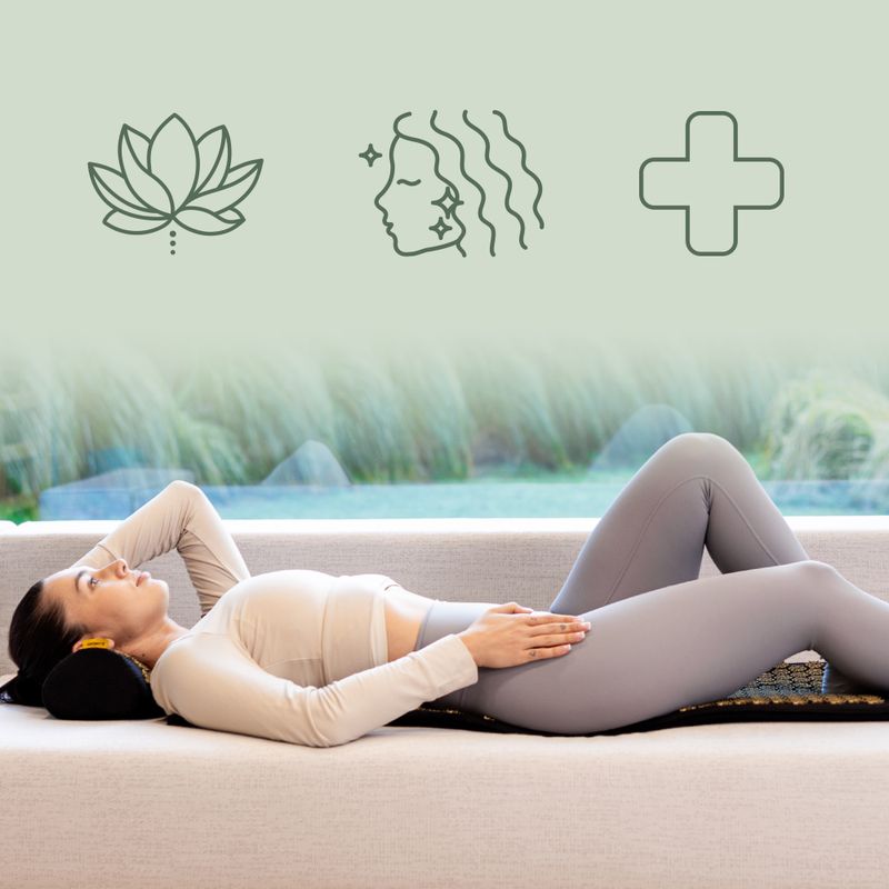 Akupresszúrás matrac XTREXO nagy, párnával TXO-B4Z005-BK fekete 8