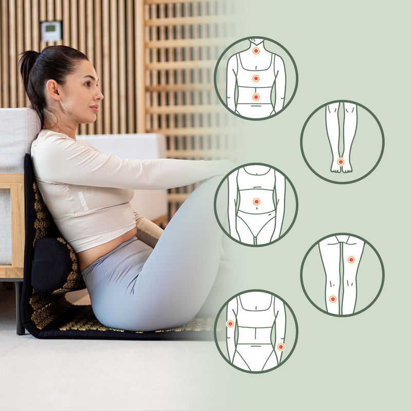 Akupresszúrás matrac XTREXO nagy, párnával TXO-B4Z005-BK fekete 10