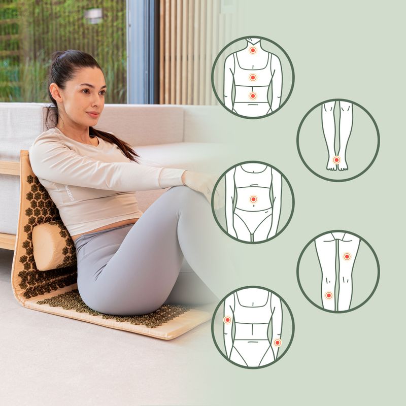 Akupresszúrás matrac XTREXO nagy, párnával TXO-B4Z005-BZ barna 10