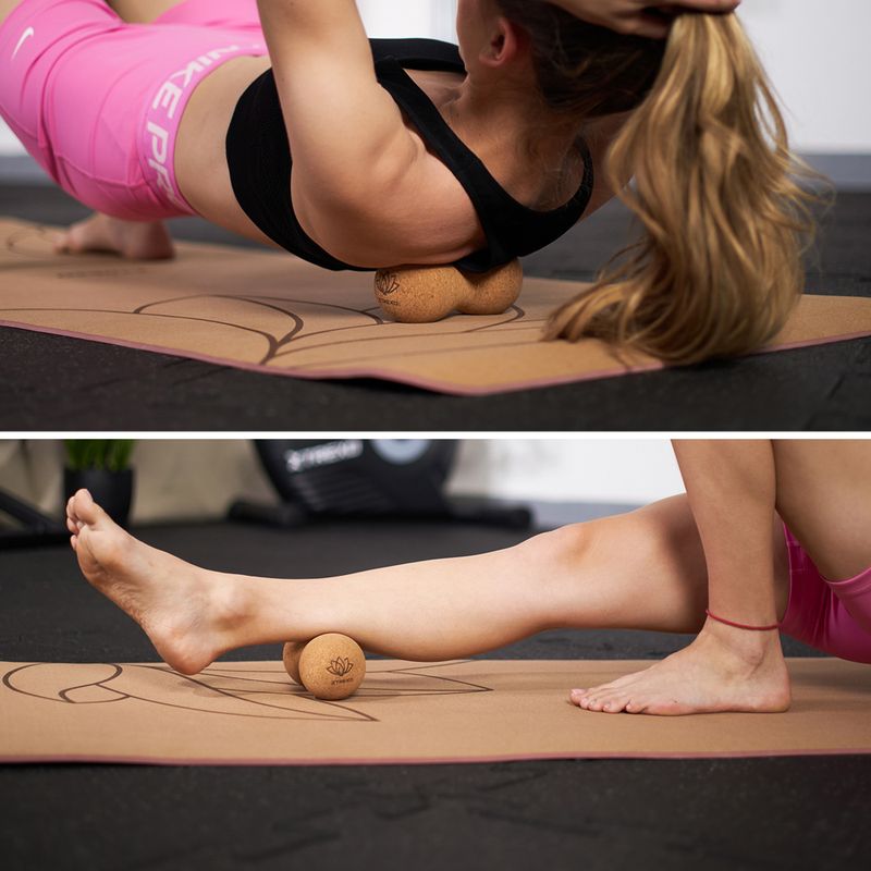 Dupla masszázslabda XTREXO parafa TXO-B4Z082-NC természetes 3