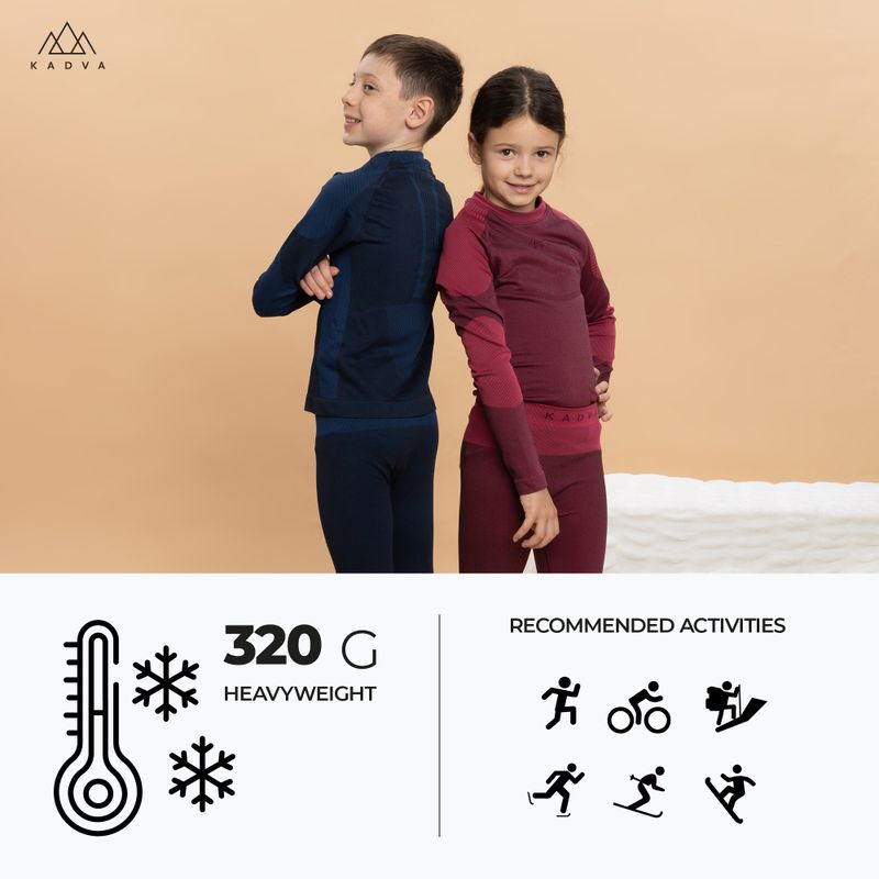 Gyermek termikus fehérnemű szett KADVA Frosty Jrb Set varrás nélküli sötétkék 2