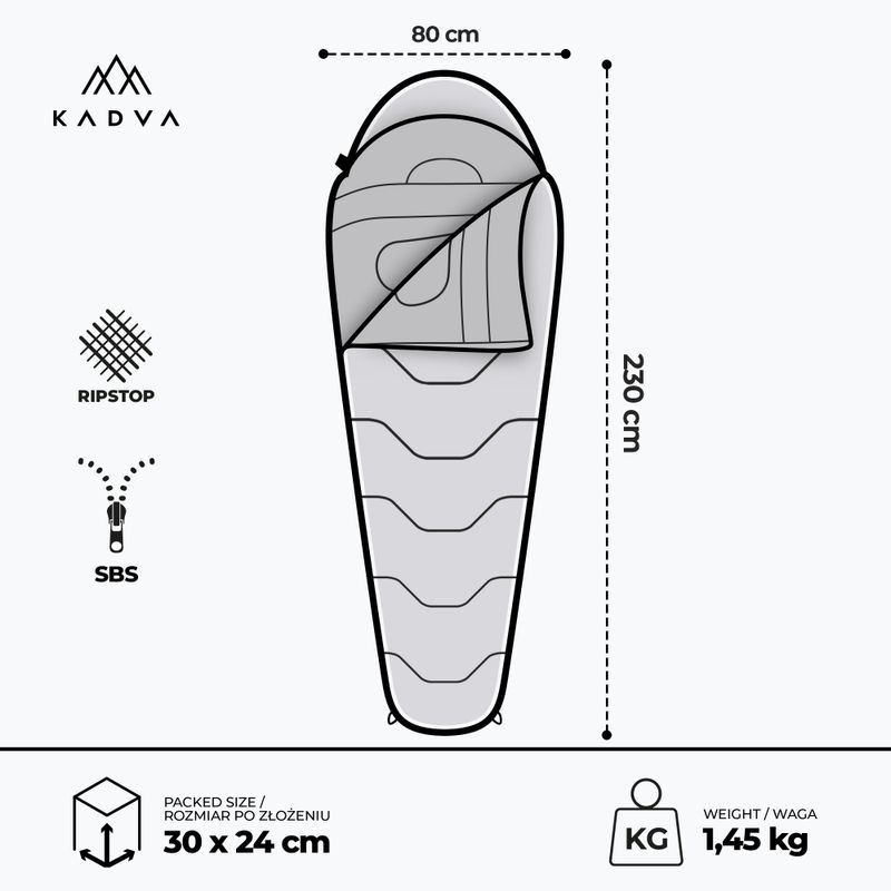 KADVA Mumio R hálózsák jobbra zöld 3