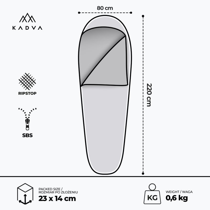 KADVA Light 600 R hálózsák jobbra tengerészkék 3
