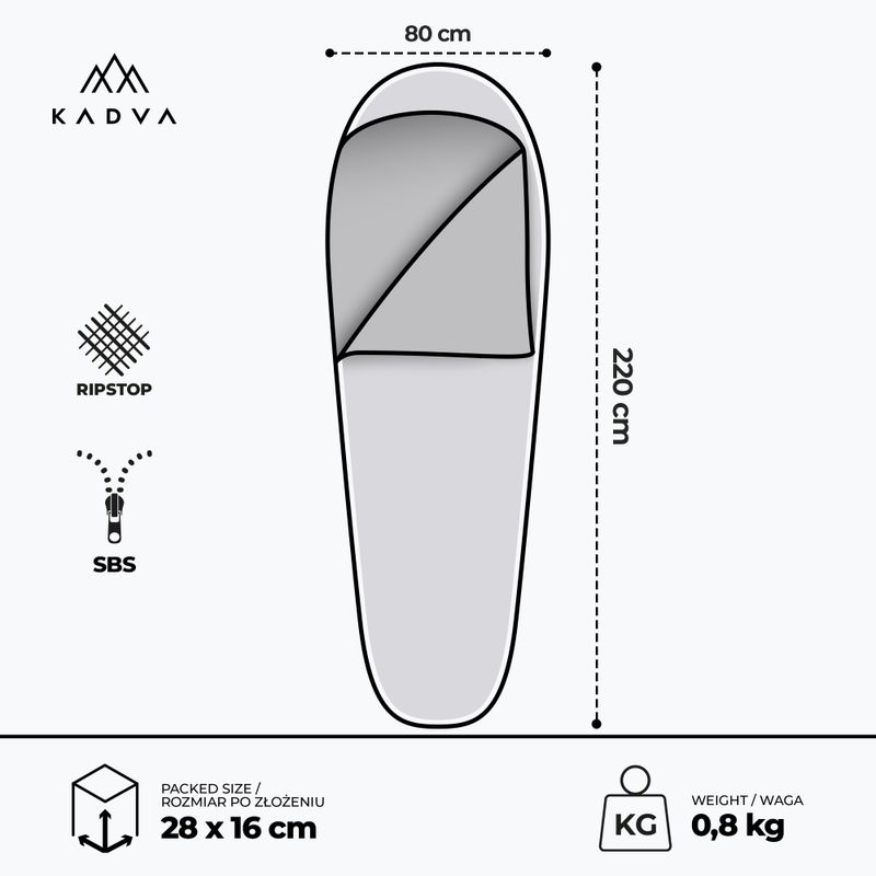 KADVA Light 800 R hálózsák jobbra tengerészkék 3