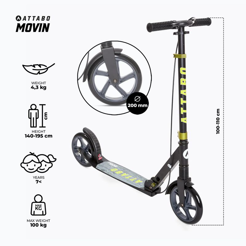 ATTABO Movin robogó fekete 2