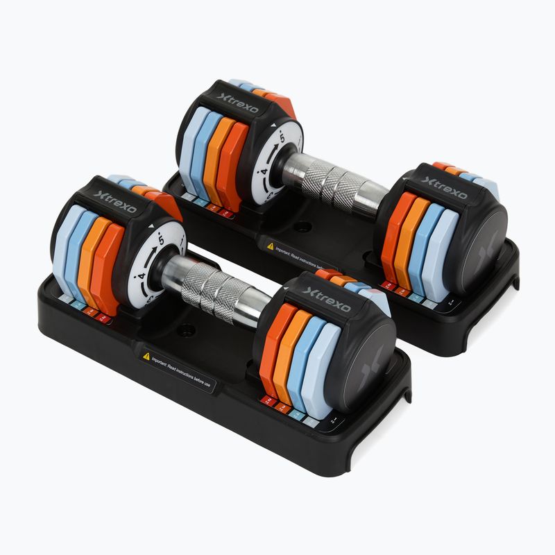 Állítható kézisúlyzó készlet XTREXO 2 x 5 kg multicolor