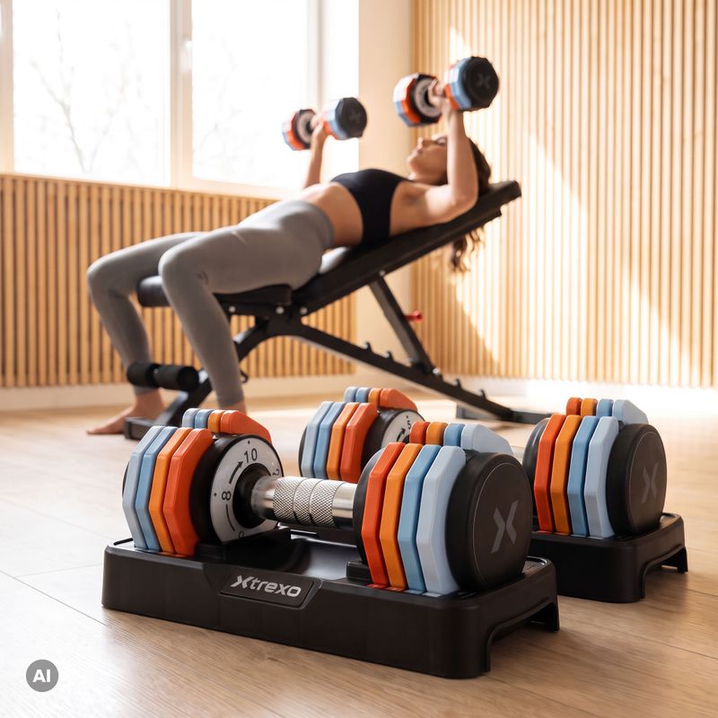 Állítható kézisúlyzó készlet XTREXO 2 x 10 kg multicolor 15