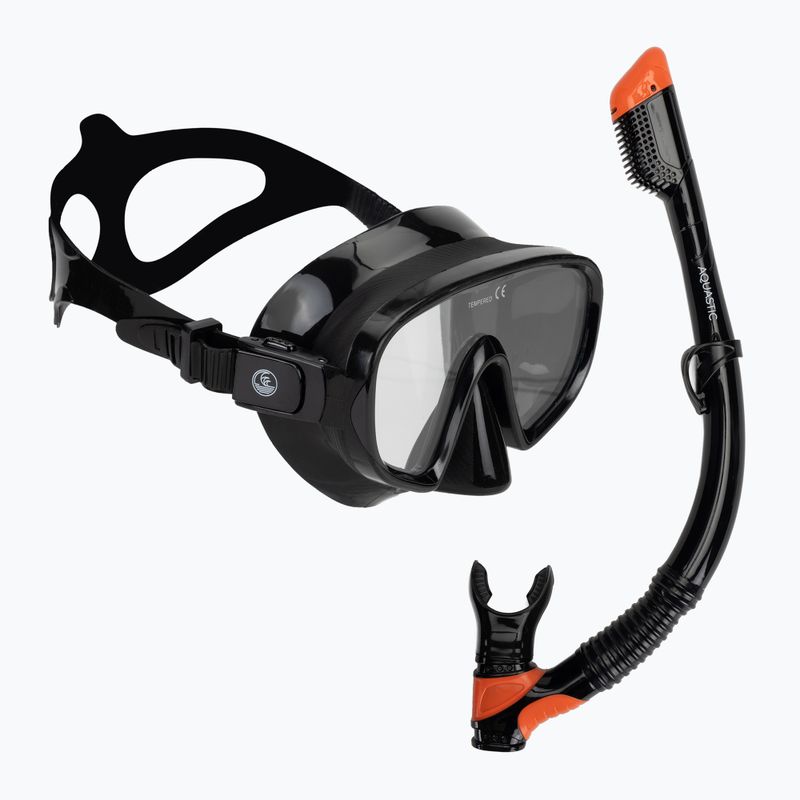 AQUASTIC Cove snorkeling szett maszk + snorkel fekete