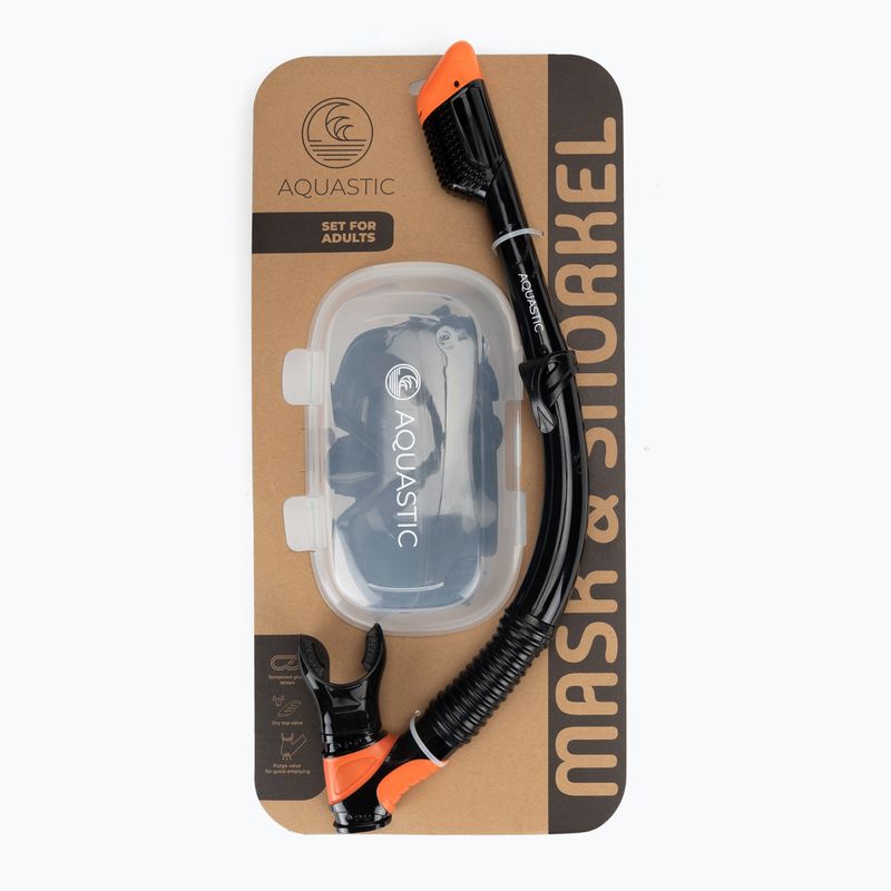 AQUASTIC Cove snorkeling szett maszk + snorkel fekete 9