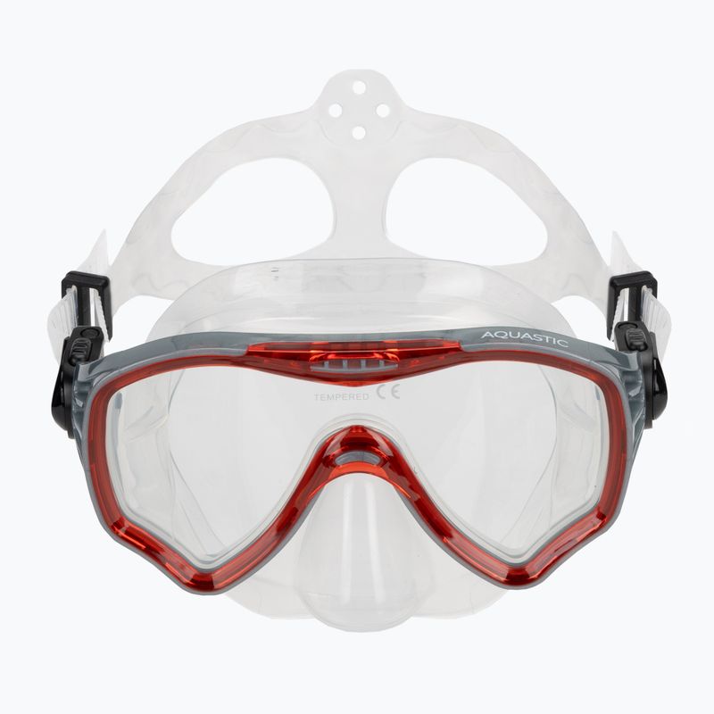 AQUASTIC Jetty snorkeling szett maszk + snorkel piros 3