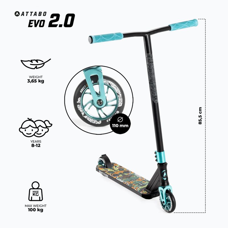 Gyermek freestyle roller ATTABO EVO 2.0 fekete ATB-ST15 2