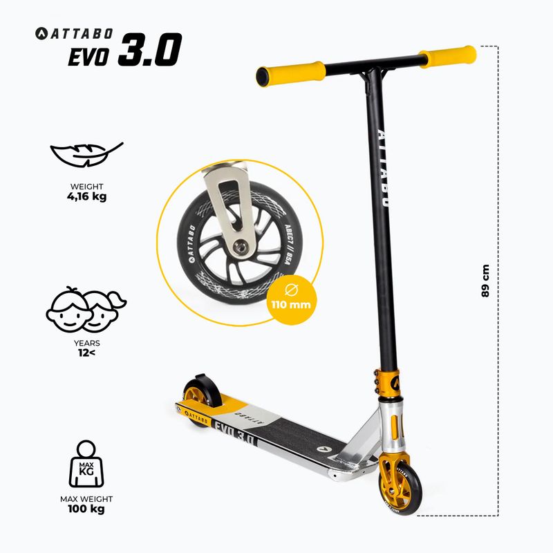 Gyermek freestyle roller ATTABO EVO 3.0 sárga ATB-ST02 2
