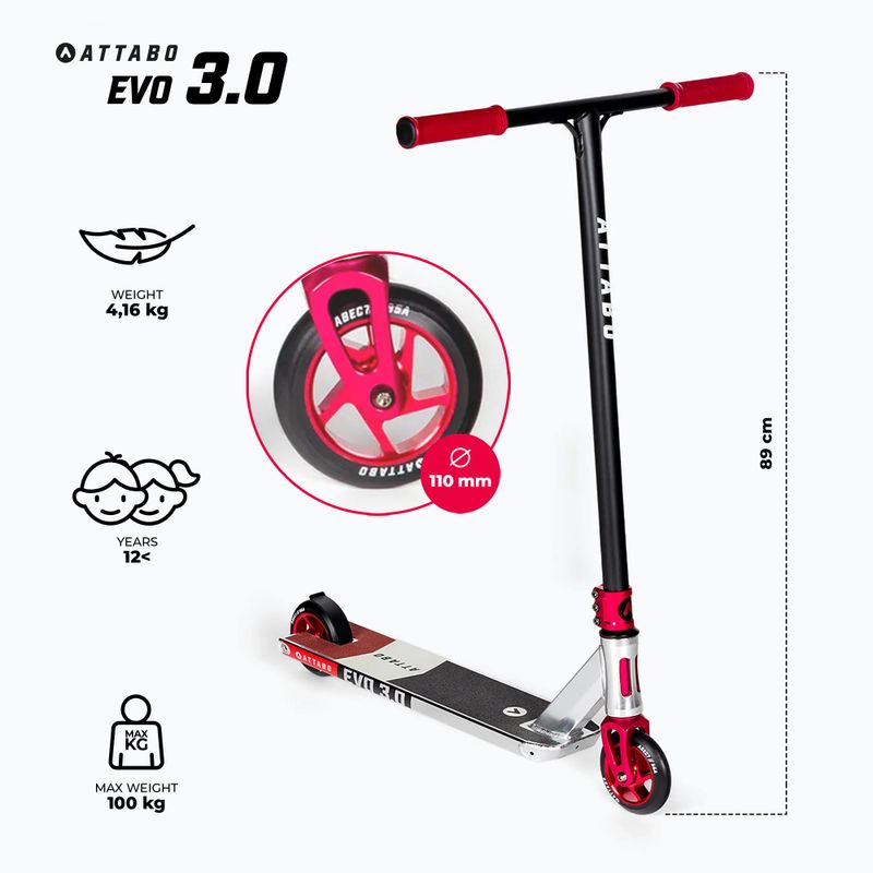 Gyermek freestyle roller ATTABO EVO 3.0 piros ATB-ST02 2