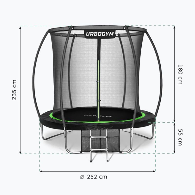 Urbogym Infinity 252 cm fekete 8FT 8FT kerti trambulin 11