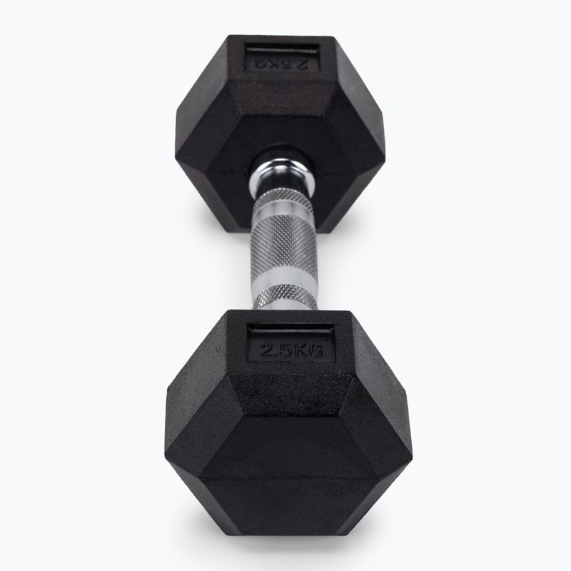 Bauer Fitness HEX 2,5 kg fekete AC-1701 gumírozott hatszögletű súlyzó Bauer Fitness HEX 2,5 kg fekete AC-1701 3