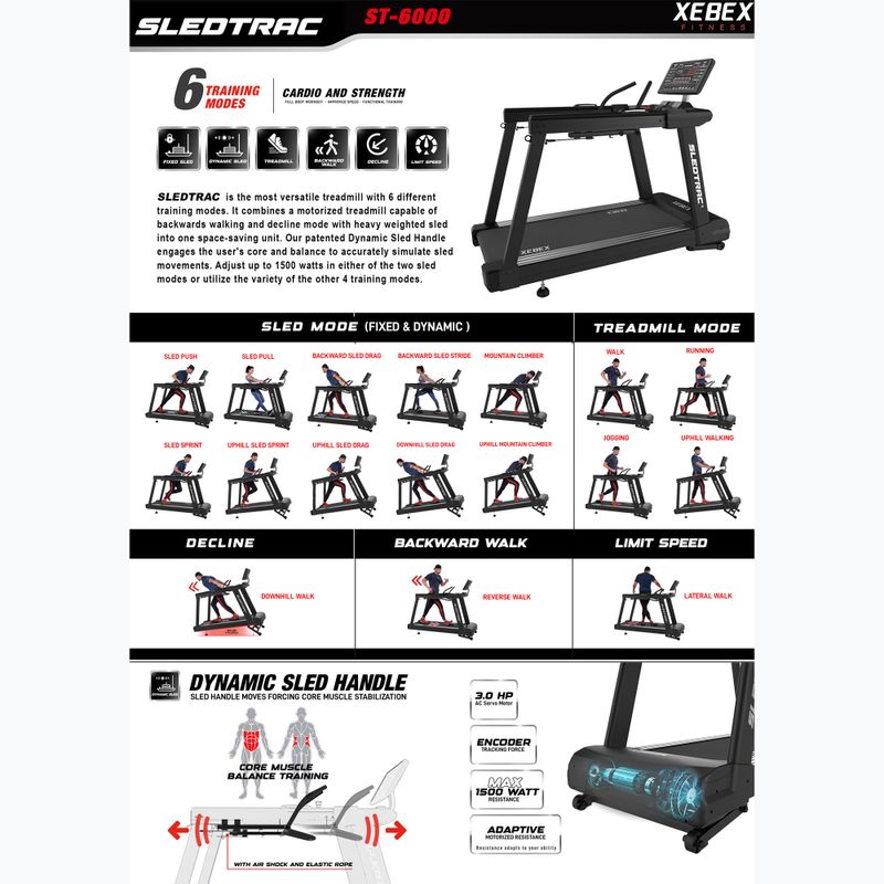 Elektromos futópad XEBEX SledTrac 6000 black 13