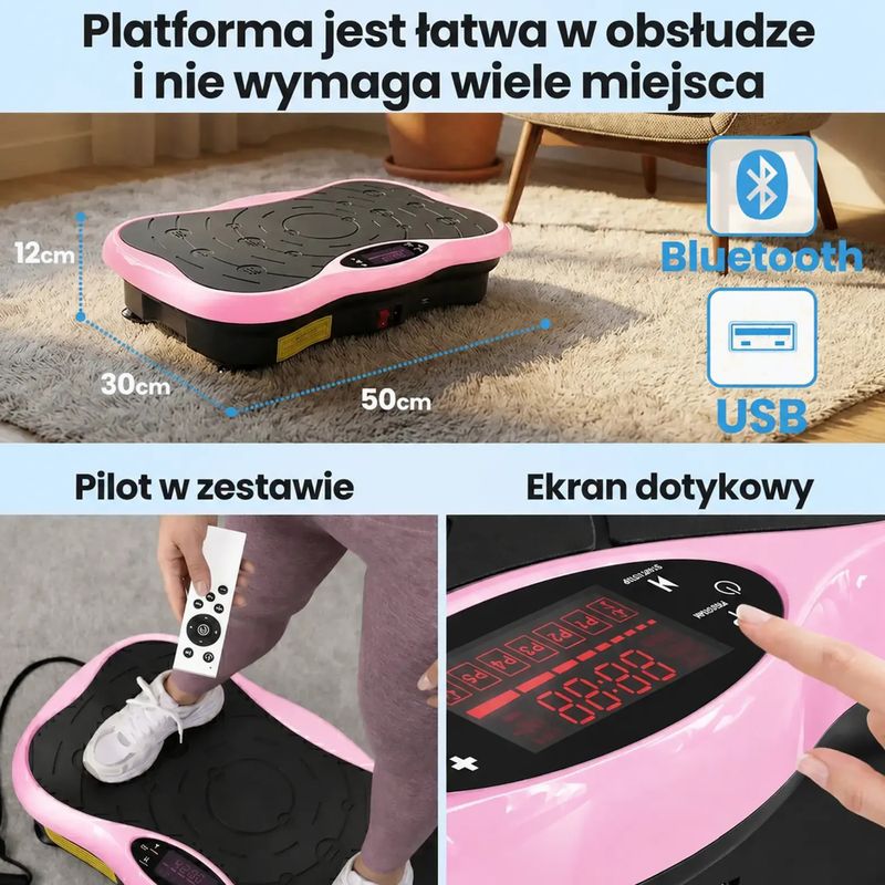 Vibrációs platform Extralink Moonwalk Spin Move black/pink 15