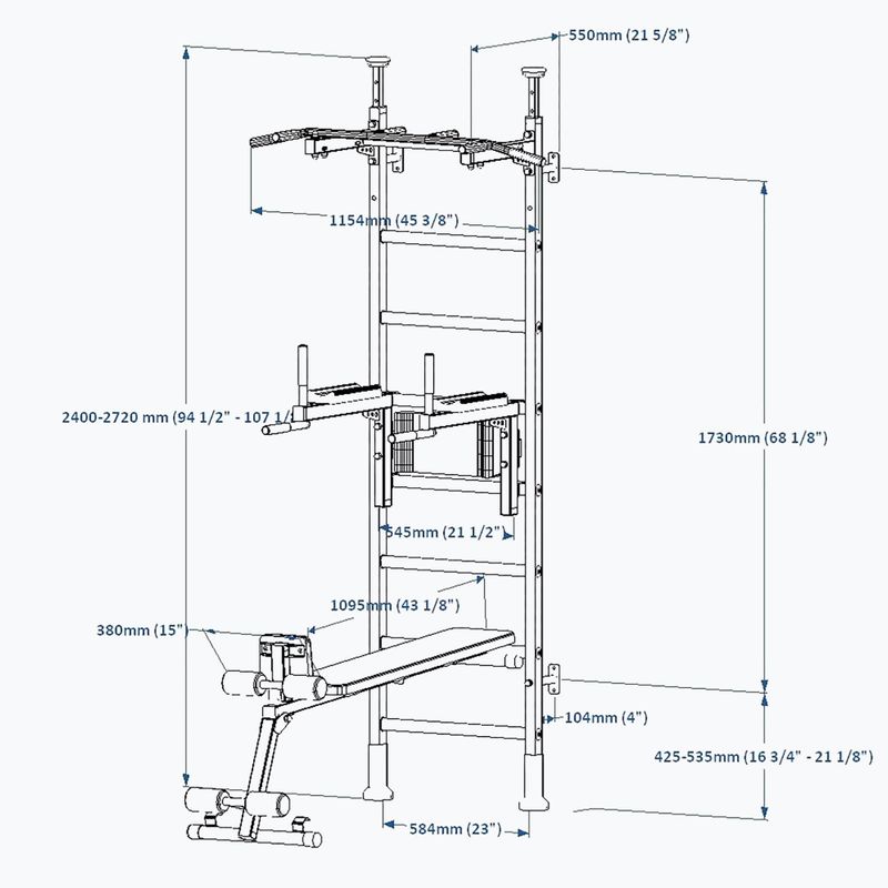 BenchK torna létra fehér BK-523W 3