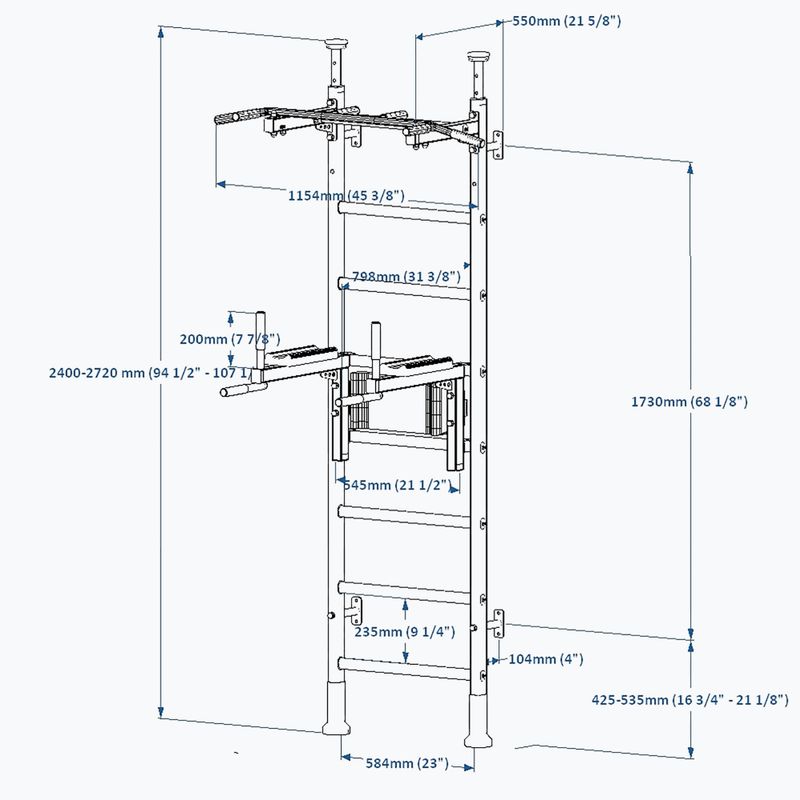 BenchK torna létra fehér BK-521W+DB1W 3