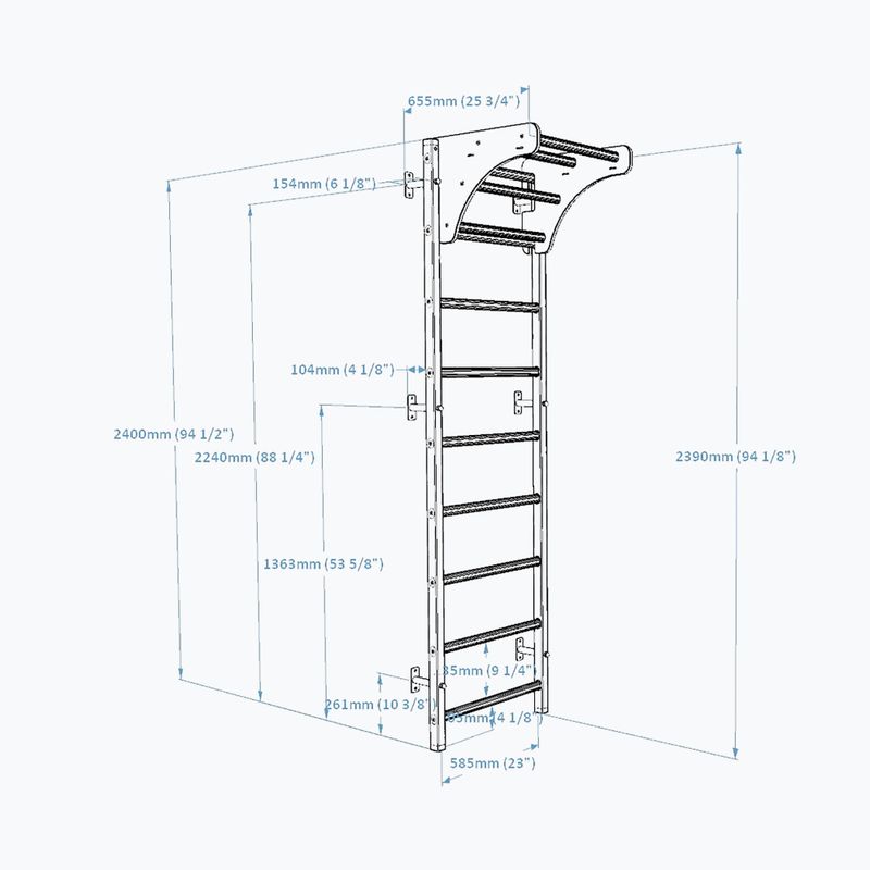 BenchK tornalétra 711W+A204 fehér matt/tölgyfa 4