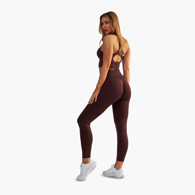 Legginsy treningowe damske BeShaped Body Boost brown 3