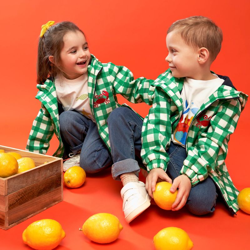 Gyerek dzseki KID STORY Wiatroszczelna i Wodoodporna green grid 11