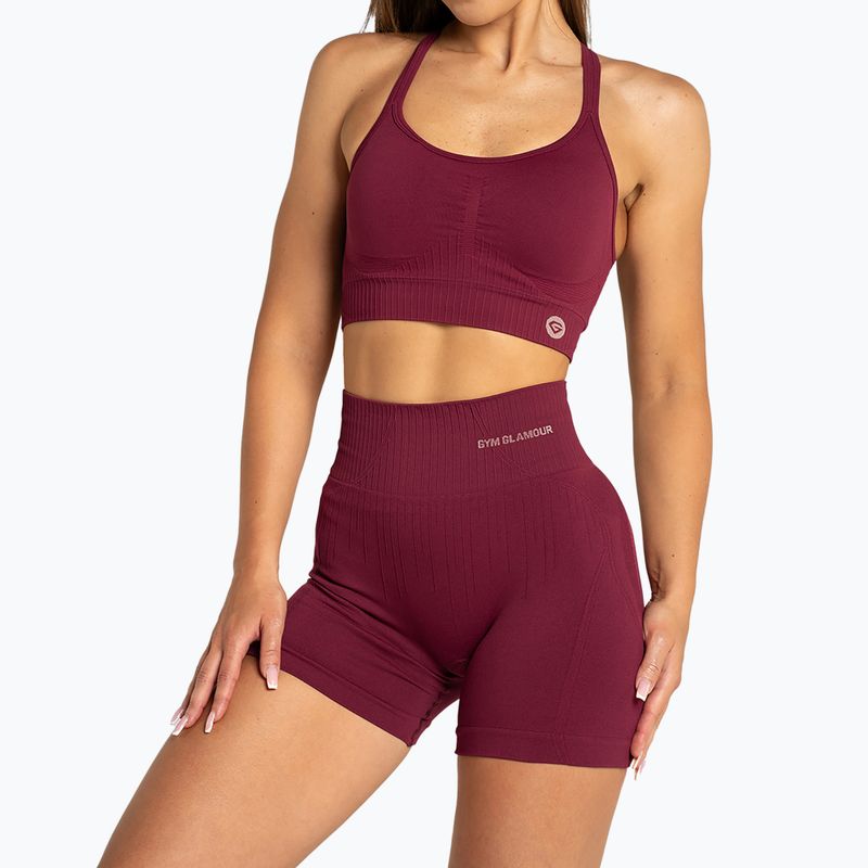 Női sport rövidnadrág Gym Glamour Push Up 2.0 merlot