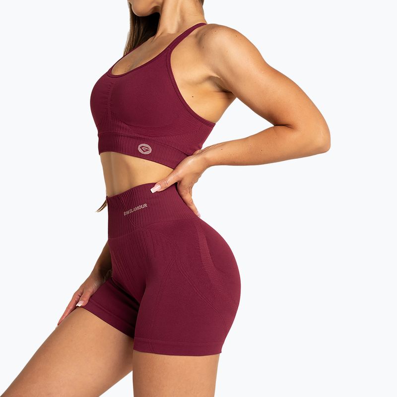 Női sport rövidnadrág Gym Glamour Push Up 2.0 merlot 2