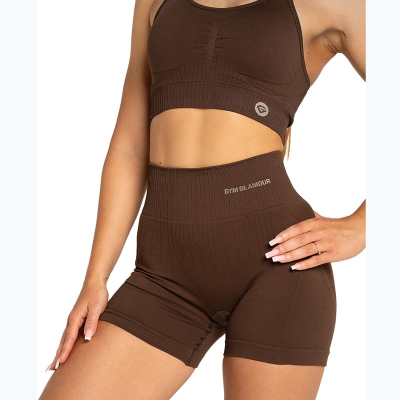 Női sport rövidnadrág Gym Glamour Push Up 2.0 dark chocolate