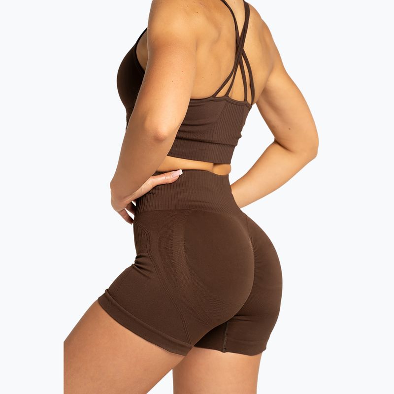 Női sport rövidnadrág Gym Glamour Push Up 2.0 dark chocolate 4