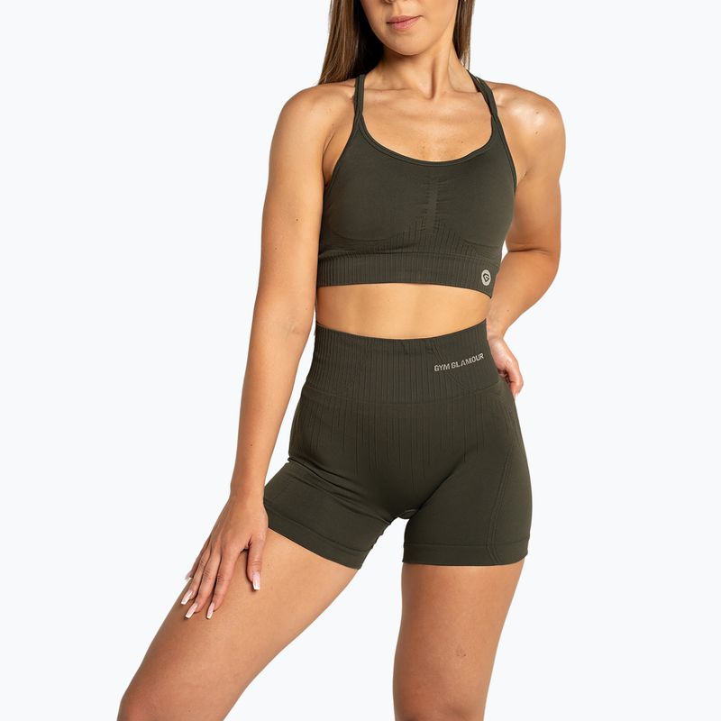 Női sport rövidnadrág Gym Glamour Push Up 2.0 soldier