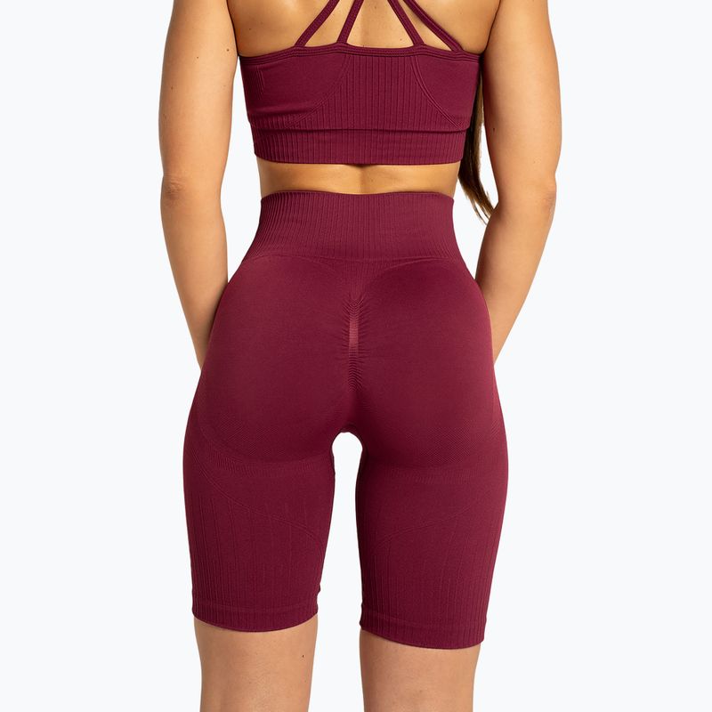 Spodenki bikery treningowe női Gym Glamour Push Up 2.0 merlot 2