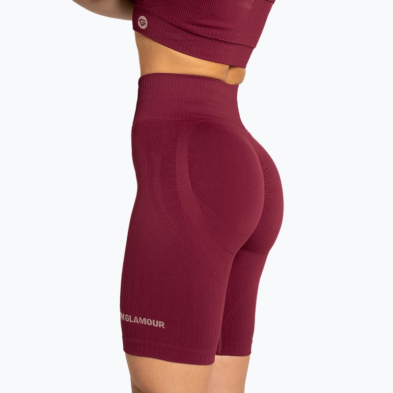 Spodenki bikery treningowe női Gym Glamour Push Up 2.0 merlot 5