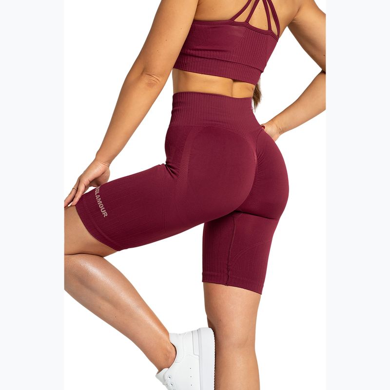 Spodenki bikery treningowe női Gym Glamour Push Up 2.0 merlot 6