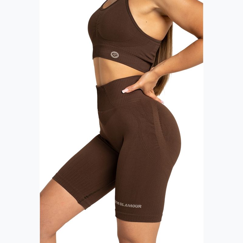 Spodenki bikery treningowe női Gym Glamour Push Up 2.0 dark chocolate 2