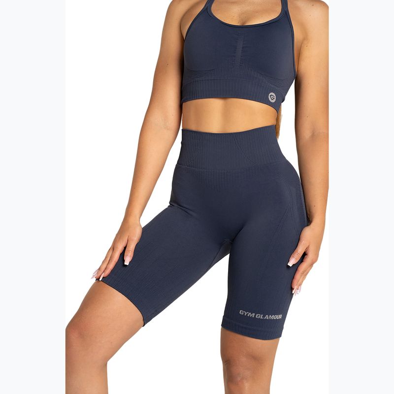 Spodenki bikery treningowe női Gym Glamour Push Up 2.0 denim