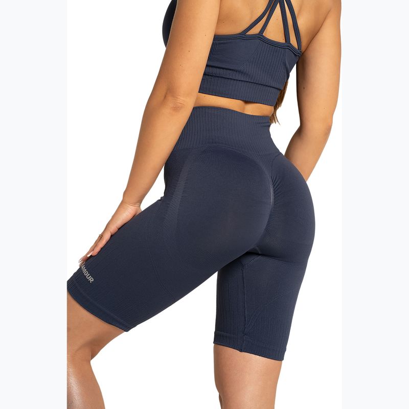 Spodenki bikery treningowe női Gym Glamour Push Up 2.0 denim 5