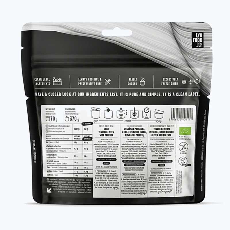 Liofilizált élelmiszer LYOFOOD Chili sin Carne 370 g 2