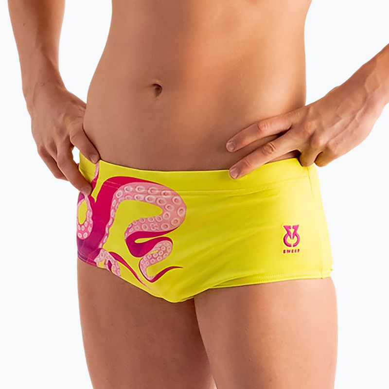 Férfi fürdőnadrág SWEEP Aqua Kraken rózsaszín/sárga 5