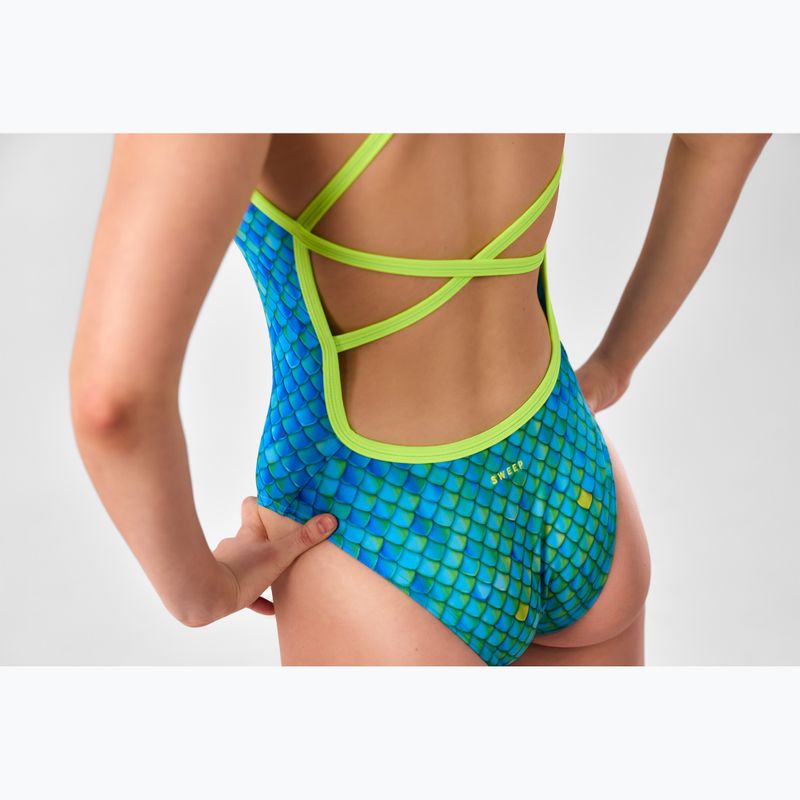Női egyrészes fürdőruha SWEEP Aqua Hippos kék/sárga/zöld 4