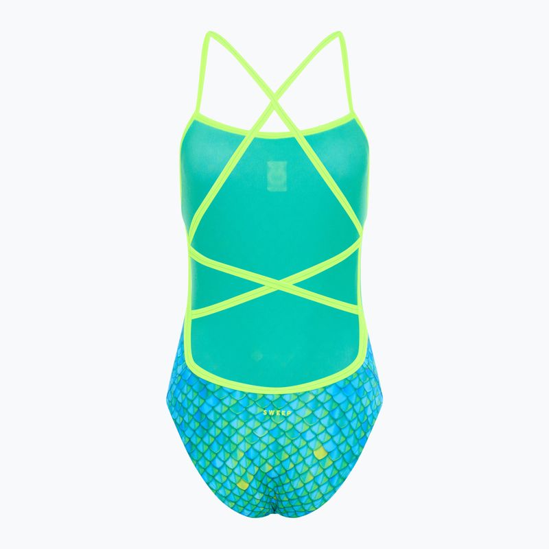 Női egyrészes fürdőruha SWEEP Aqua Hippos kék/sárga/zöld 2