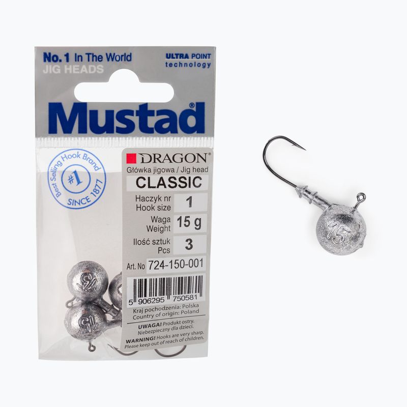 Mustad Classic jigfej 3 db 1-es méret ezüst PDF-724-050-001