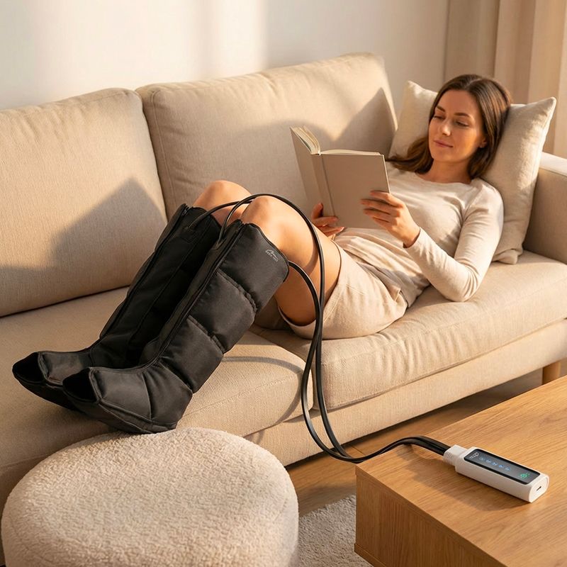 Nyirokmasszírozó lábakra Media-Tech Air Compression Lymphatic Drainage black 12