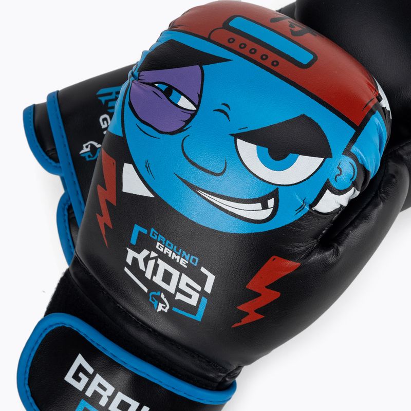 Ground Game Prodigy gyermek bokszkesztyűk fekete és kék 4