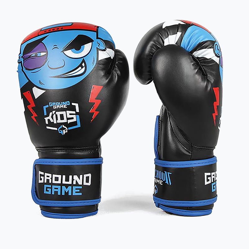 Ground Game Prodigy gyermek bokszkesztyűk fekete és kék 7