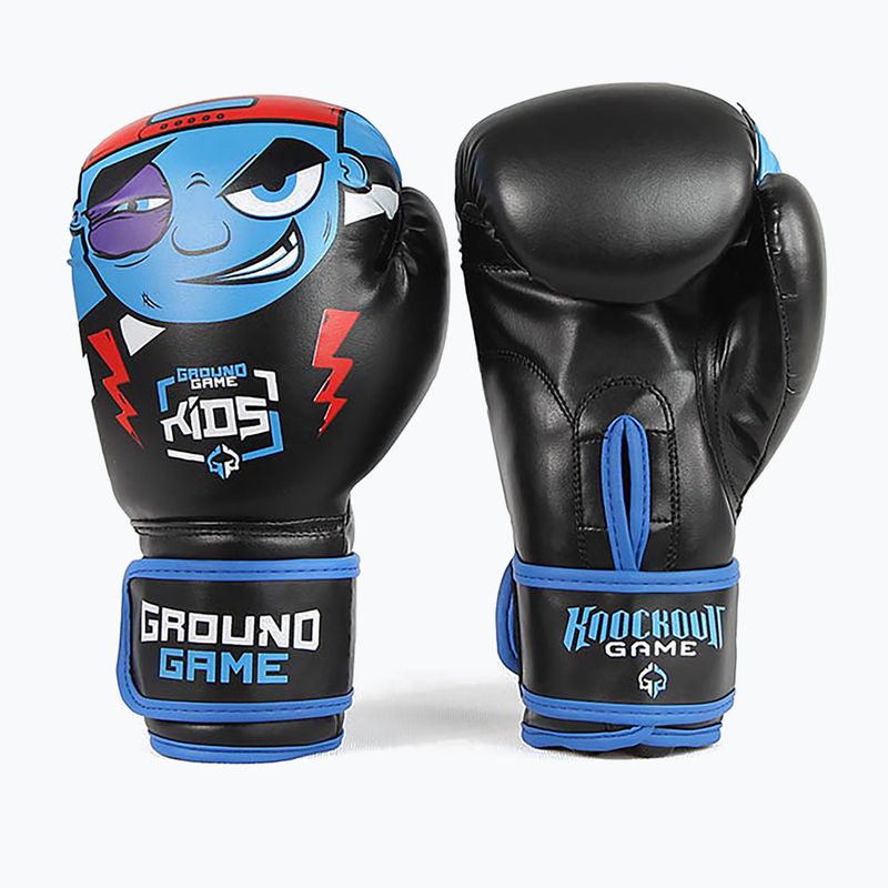 Ground Game Prodigy gyermek bokszkesztyűk fekete és kék 8