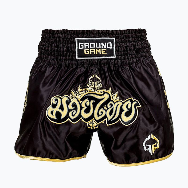 Férfi Ground Game Muay Thai Gold boksznadrág fekete 21MTSHGOLDS
